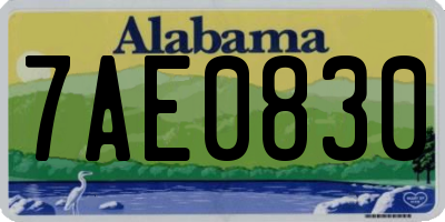 AL license plate 7AE0830