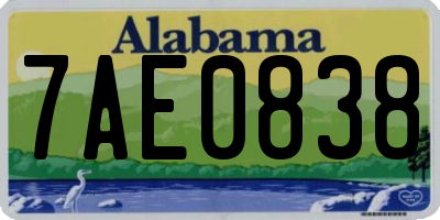 AL license plate 7AE0838