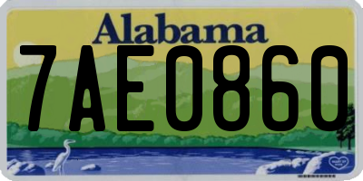 AL license plate 7AE0860