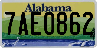 AL license plate 7AE0862