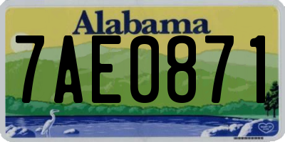 AL license plate 7AE0871