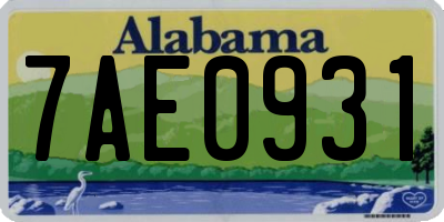 AL license plate 7AE0931