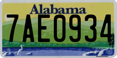 AL license plate 7AE0934