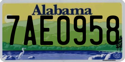 AL license plate 7AE0958
