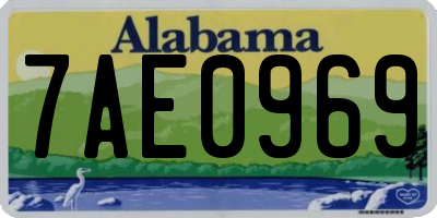 AL license plate 7AE0969