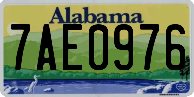 AL license plate 7AE0976