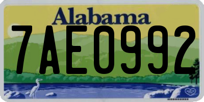 AL license plate 7AE0992
