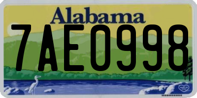 AL license plate 7AE0998