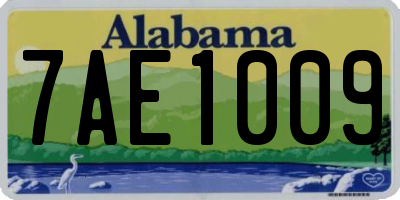 AL license plate 7AE1009