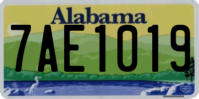AL license plate 7AE1019