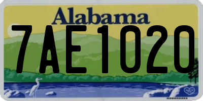 AL license plate 7AE1020
