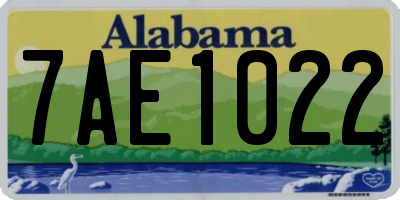 AL license plate 7AE1022