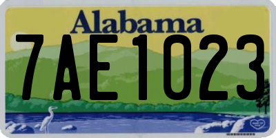 AL license plate 7AE1023