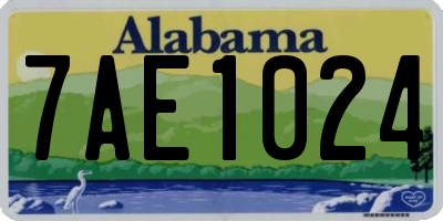 AL license plate 7AE1024