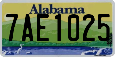 AL license plate 7AE1025