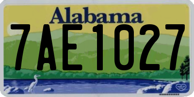 AL license plate 7AE1027