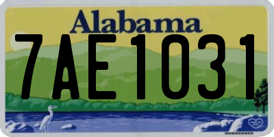 AL license plate 7AE1031