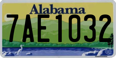 AL license plate 7AE1032