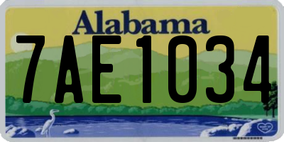 AL license plate 7AE1034