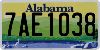 AL license plate 7AE1038