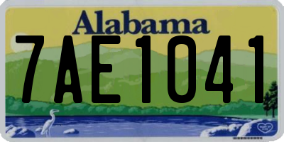 AL license plate 7AE1041