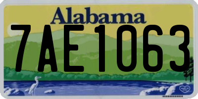 AL license plate 7AE1063