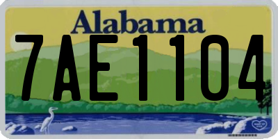 AL license plate 7AE1104