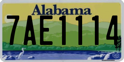 AL license plate 7AE1114