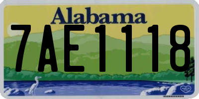 AL license plate 7AE1118