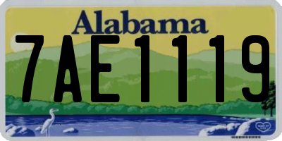 AL license plate 7AE1119
