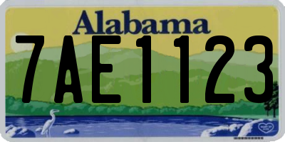 AL license plate 7AE1123