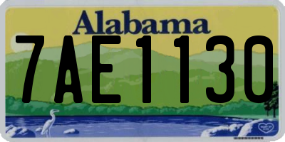 AL license plate 7AE1130