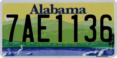 AL license plate 7AE1136