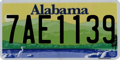 AL license plate 7AE1139