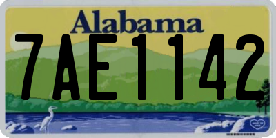 AL license plate 7AE1142