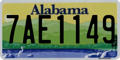 AL license plate 7AE1149