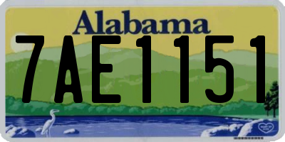 AL license plate 7AE1151