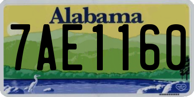 AL license plate 7AE1160