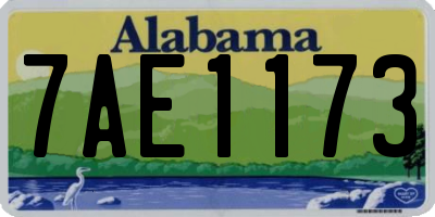 AL license plate 7AE1173