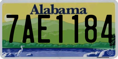 AL license plate 7AE1184