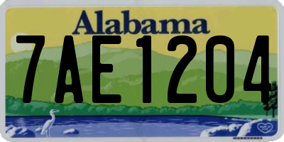AL license plate 7AE1204