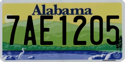 AL license plate 7AE1205