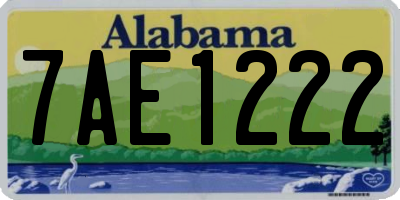 AL license plate 7AE1222