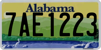 AL license plate 7AE1223