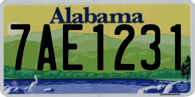 AL license plate 7AE1231