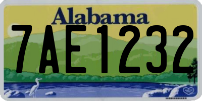 AL license plate 7AE1232