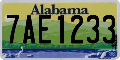 AL license plate 7AE1233