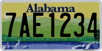AL license plate 7AE1234