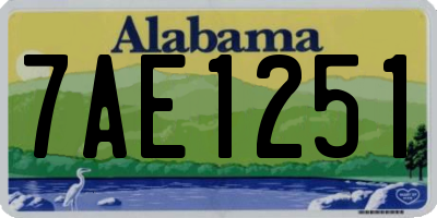 AL license plate 7AE1251