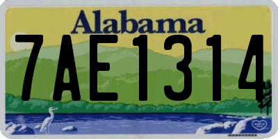 AL license plate 7AE1314